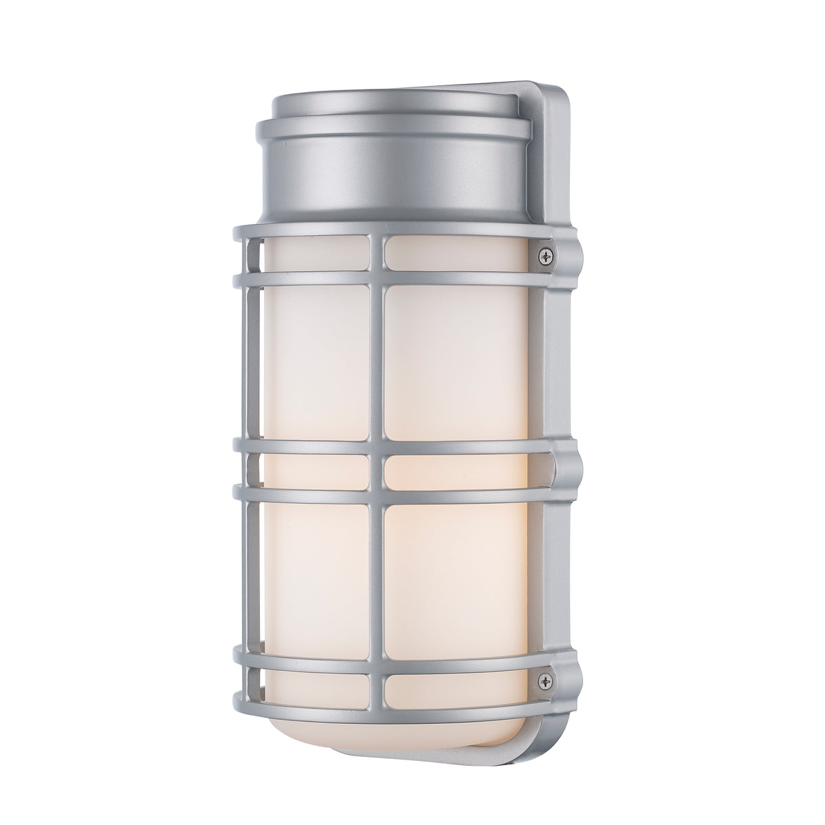 Trans Globe Lighting 51770 SL Castbright silver outdoor wall lantern illuminated