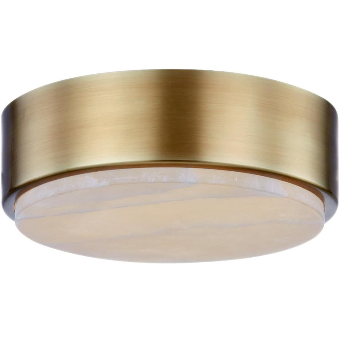 Alora Lighting FM325108VBAR-5CCT Blanco LED 7.88 inch Flush Mount Ceiling Light in Vintage Brass and Alabaster
