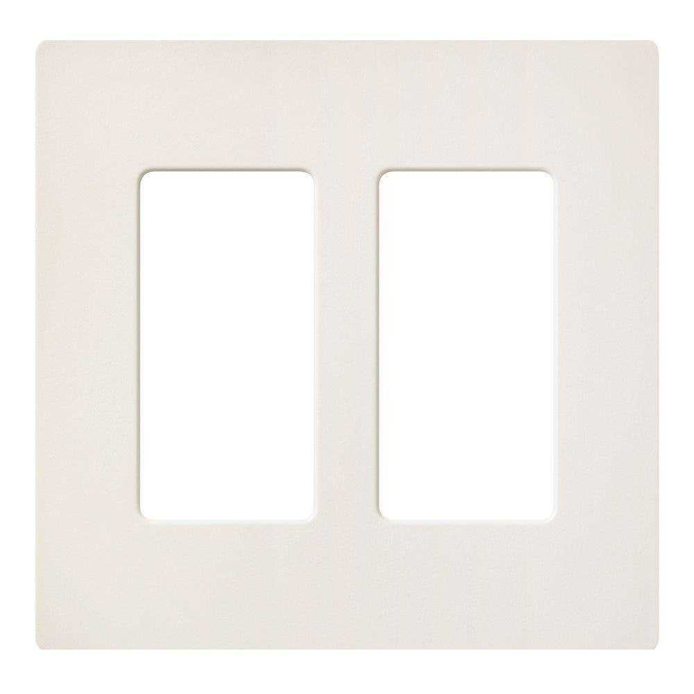 Lutron SC-2-PM Claro Screwless Designer Wall Plate W/Two Gang, Pumice Finish