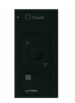 Lutron PJ2-3BRL-GBL-S02 Original 3-Button Pico Smart Remote with Raise/Lower and Preset, Shade Icons and Text ("Shade"), Black Finish