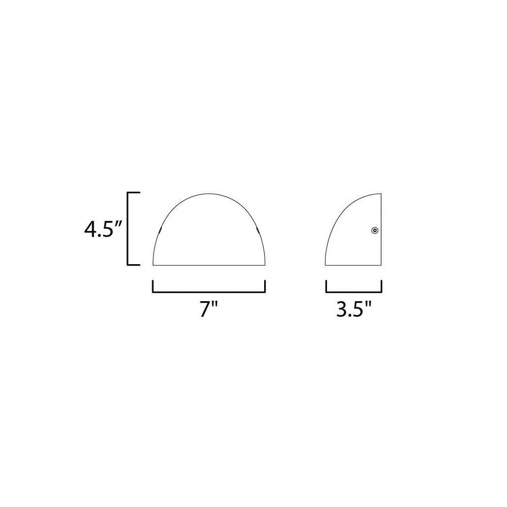 Maxim Lighting 52122ABZ/PHC Pathfinder LED Outdoor Wall Mount dimensions diagram