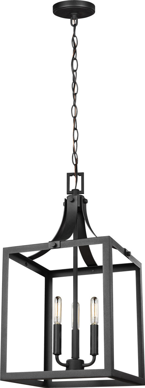 Generation Lighting Labette 3 light black pendant ceiling light