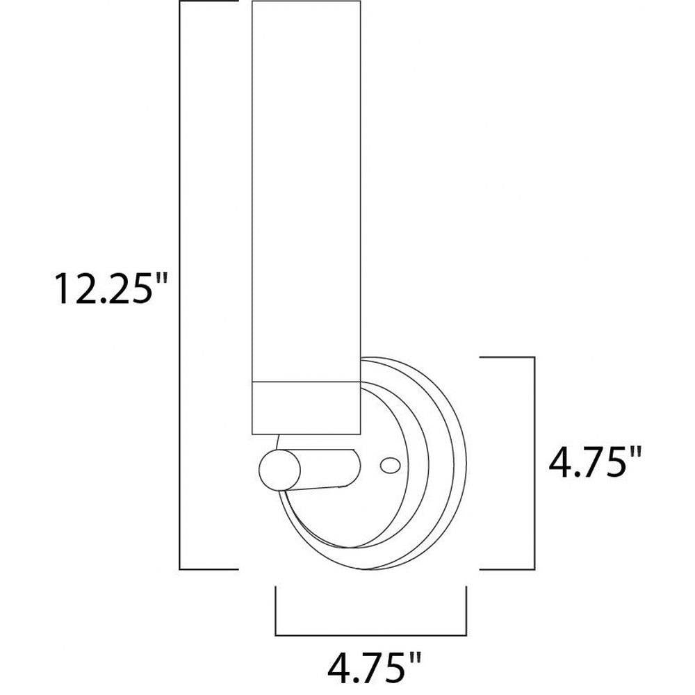 Maxim Lighting 53006WTSN Cilandro 1 Light Wall Sconce Dimensions Diagram