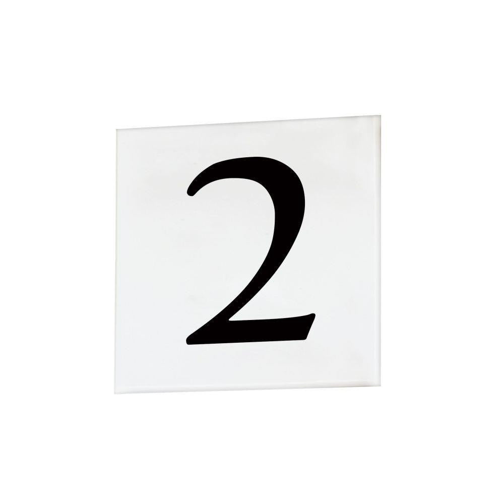 Maxim Lighting 53662WT Serif 4.5 Inch White Square Address Number 2 Tile