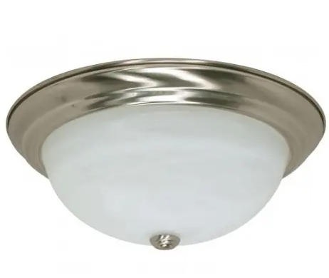 Nuvo 60-199 15" 3-Light Flush Mount Ceiling Light, Brushed Nickel