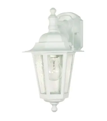 Nuvo 60-3473 13 in Cornerstone LED Wall Lantern w/ Clear Seed Glass, Wattage 60W, 1 Light, White