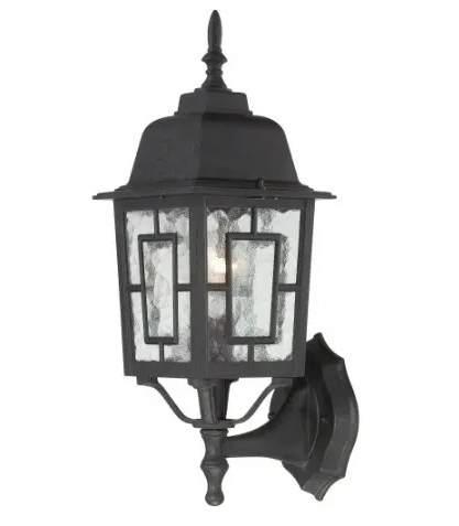 Nuvo 60-4926 17" Banyon Outdoor Wall Lights, Clear Water Glass, Textured Black