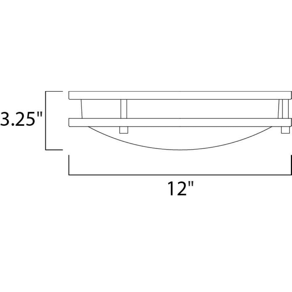 Maxim Lighting 55542WTSN Linear LED Flush Mount Ceiling Light Dimensions Diagram