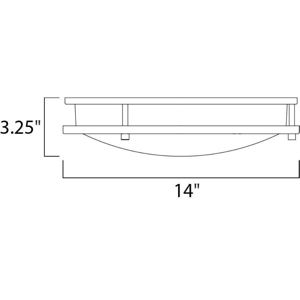 Maxim Lighting 55543WTSN Linear LED Flush Mount Ceiling Light Dimensions Diagram