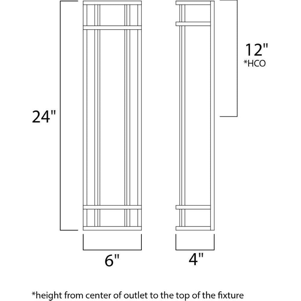 Maxim Lighting 55575WTBZ Moon Ray Outdoor Wall Sconce Dimensions Diagram
