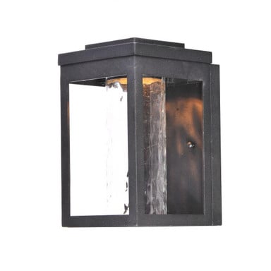 Maxim Lighting 55902SWBK Salon 1 Light 10 inch Black Outdoor Wall Light - Water Glass Diffuser Angle View