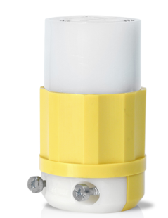 Leviton 2713-CY Locking Connector, 30A, 125/250V Industrial Grade, Yellow/White Finish