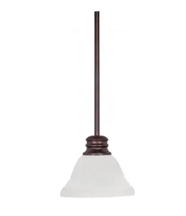 Nuvo 60-366 Empire Mini Pendant w/ Alabaster Glass, 1 Light, Old Bronze, Wattage 100W
