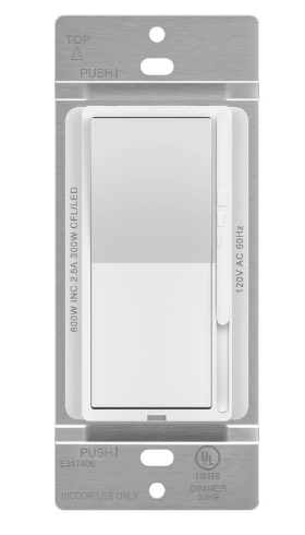 Enerlites 57300-W Dimmer for CFL/LED Lights, Incandescent/Halogen, Single Pole or Three Way, White Finish