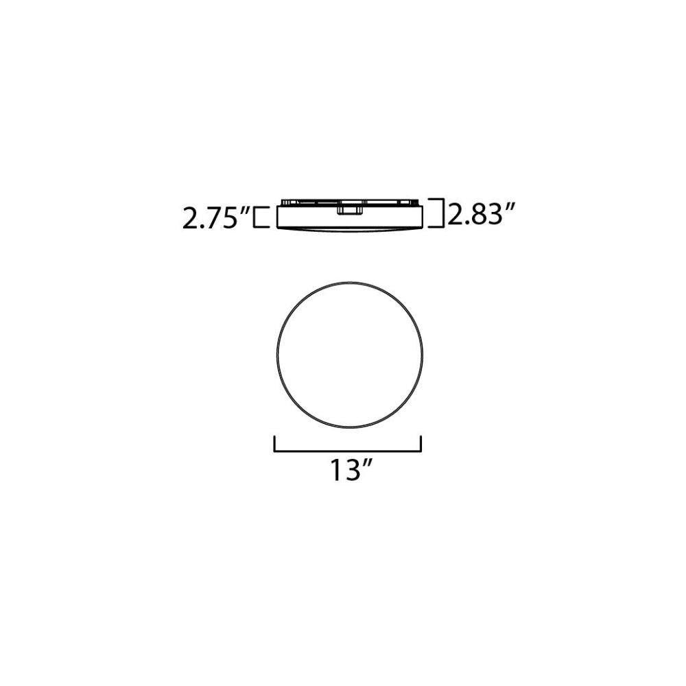 Maxim Lighting 57551WT Mint Flush Mount Ceiling Light Dimensions Diagram - 13 inch Wide 2.75 inch Tall