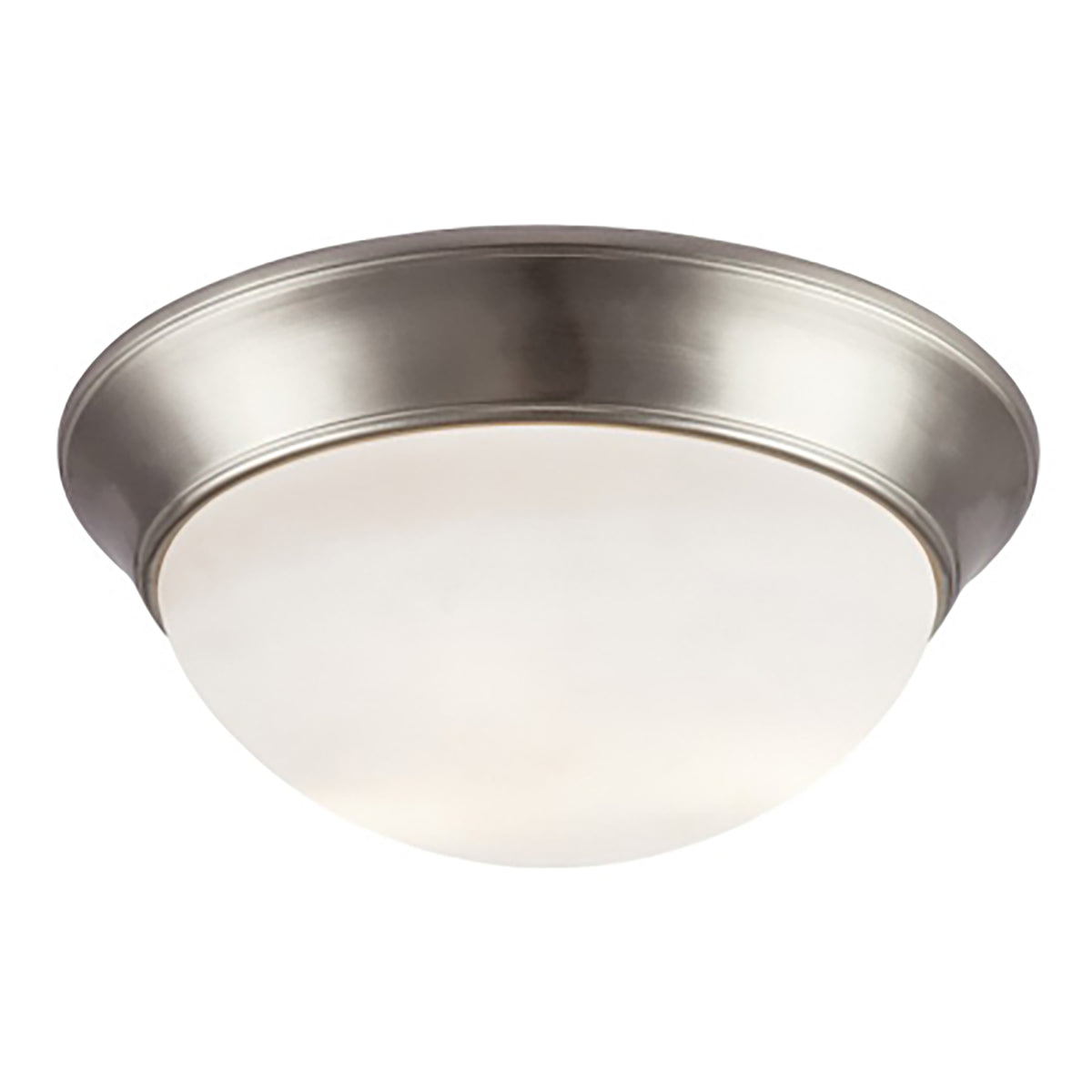 Trans Globe Lighting 57705 Bolton flush mount ceiling light in brushed nickel with white frosted glass