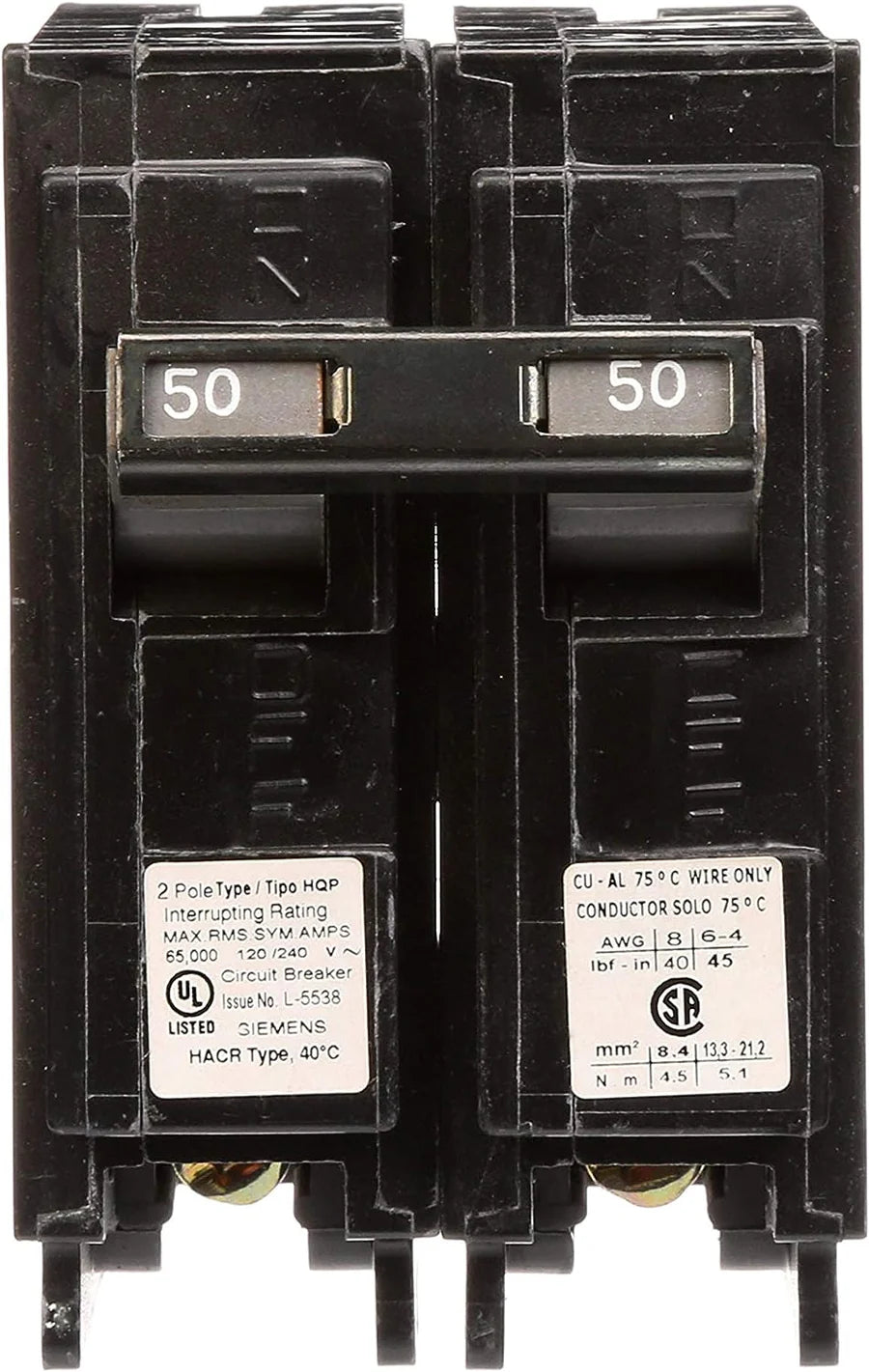 Siemens Q250HH 2-Pole 50-Amp Type QP Circuit Breaker - 65K