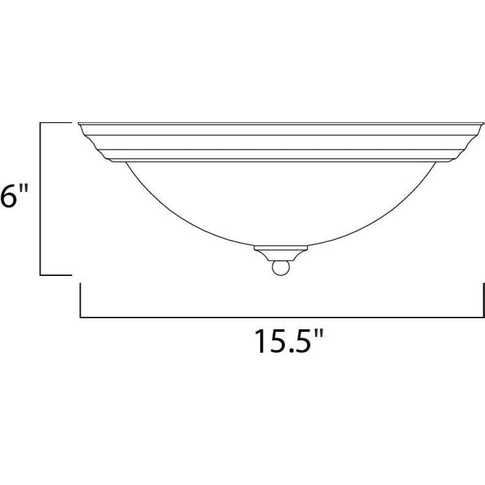 Maxim Lighting 5842FTOI Essentials Flush Mount Ceiling Light Dimensions - 15.5 Inch Wide x 6 Inch Height