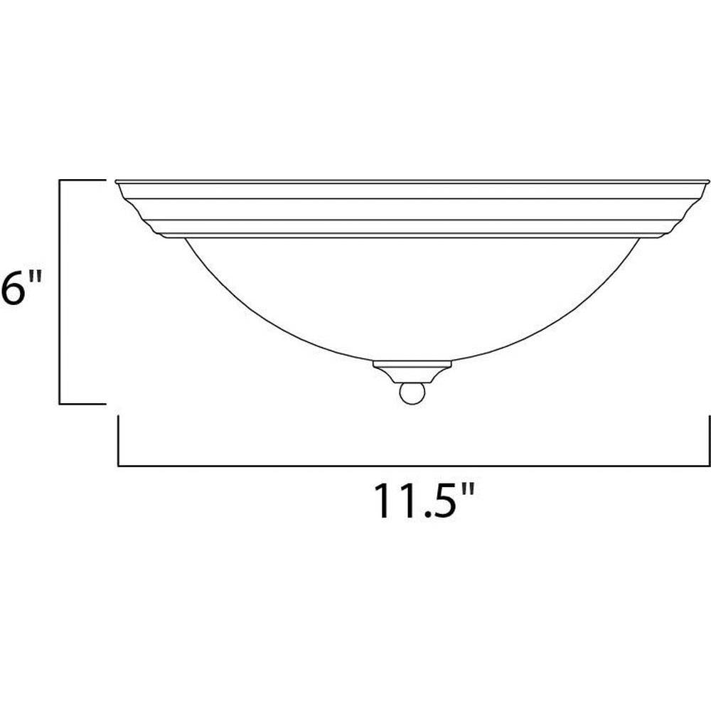 Maxim Lighting 5849MRSN Essentials Flush Mount Ceiling Light Dimensions - 11.5 Inch Wide by 6 Inch High