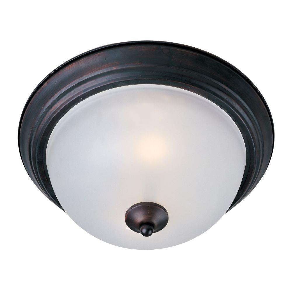 Maxim Lighting 5849FTOI Essentials 2 Light 11.5 Inch Oil Rubbed Bronze Flush Mount Ceiling Light