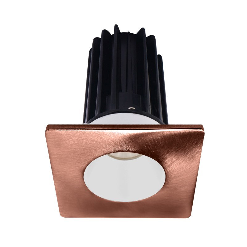 Lotus LED Lights LED-2-S8W2-27K-2RRWH-2STCP 2" LED Recessed Downlight - 8W - 2700K - 580 Lumens - White Reflector - Square Copper Trim - 120V