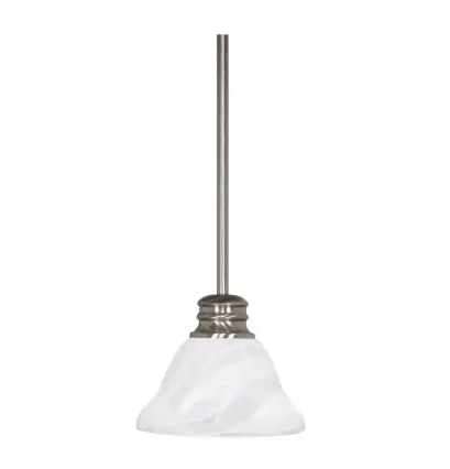 Nuvo 60-365 Empire LED Mini Pendant w/ Alabaster Glass, 1 Light, Brushed Nickel, Wattage 100W