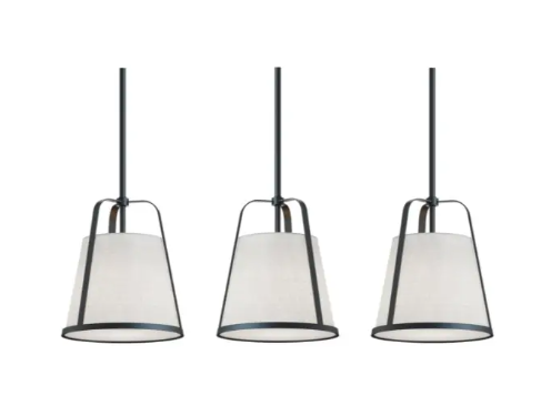 AFX Lighting LIZP10MBBKLNR3 Lizzette 3-Light Linear Pendant, Voltage 120V, Black Finish