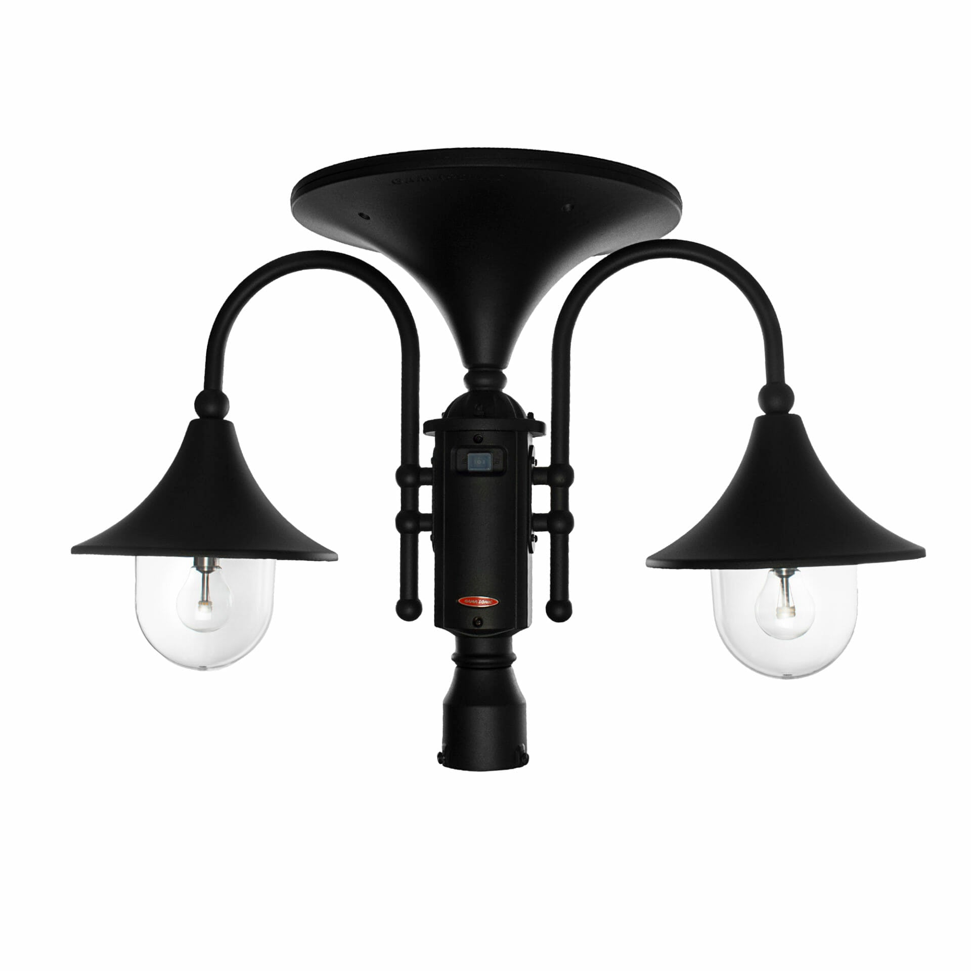 Gama Sonic 129F20 Everest II Commercial Solar Double Lamps, Black Finish
