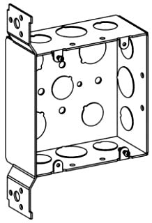 Orbit 5SDB-50/75-FB 5" Square Electrical Box, 2 1/8" Deep W/ 1/2" & 3/4" Knockouts & FB Bracket 24 Pack