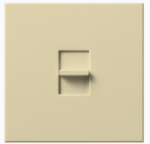 Lutron NT-L-NFB-IV Nova T, 1-Gang Wallplate, For Nova T Large Control, No Fins Broken in Ivory, Matte Finish