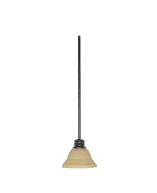 Nuvo 60-1277 Empire - 1 Light 7" Mini Pendant with Champagne Linen Washed Glass - Mahogany Bronze Finish