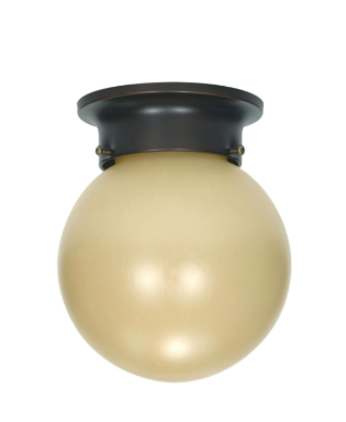 Nuvo 60-1279 1 Light - 6" Flush with Champagne Linen Washed Glass - Mahogany Bronze Finish Finish