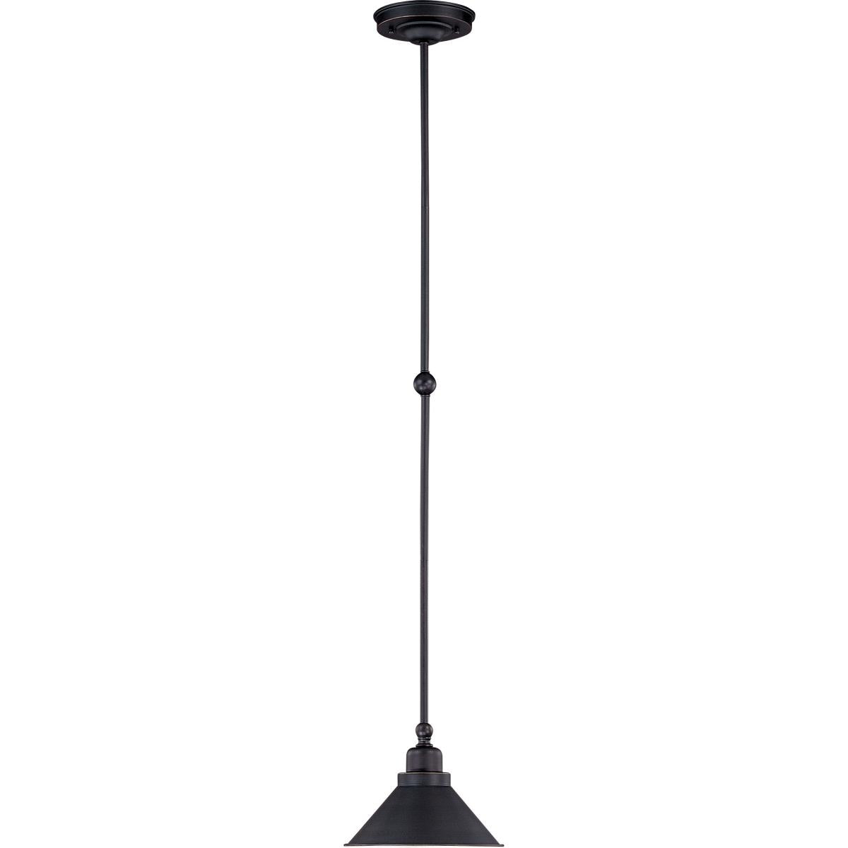 Nuvo 60-1708 Bridgeview - 1 Light Mini Pendant with Mission Dust Bronze Finish - 6.5" Height, 8.5" Width, Steel Construction