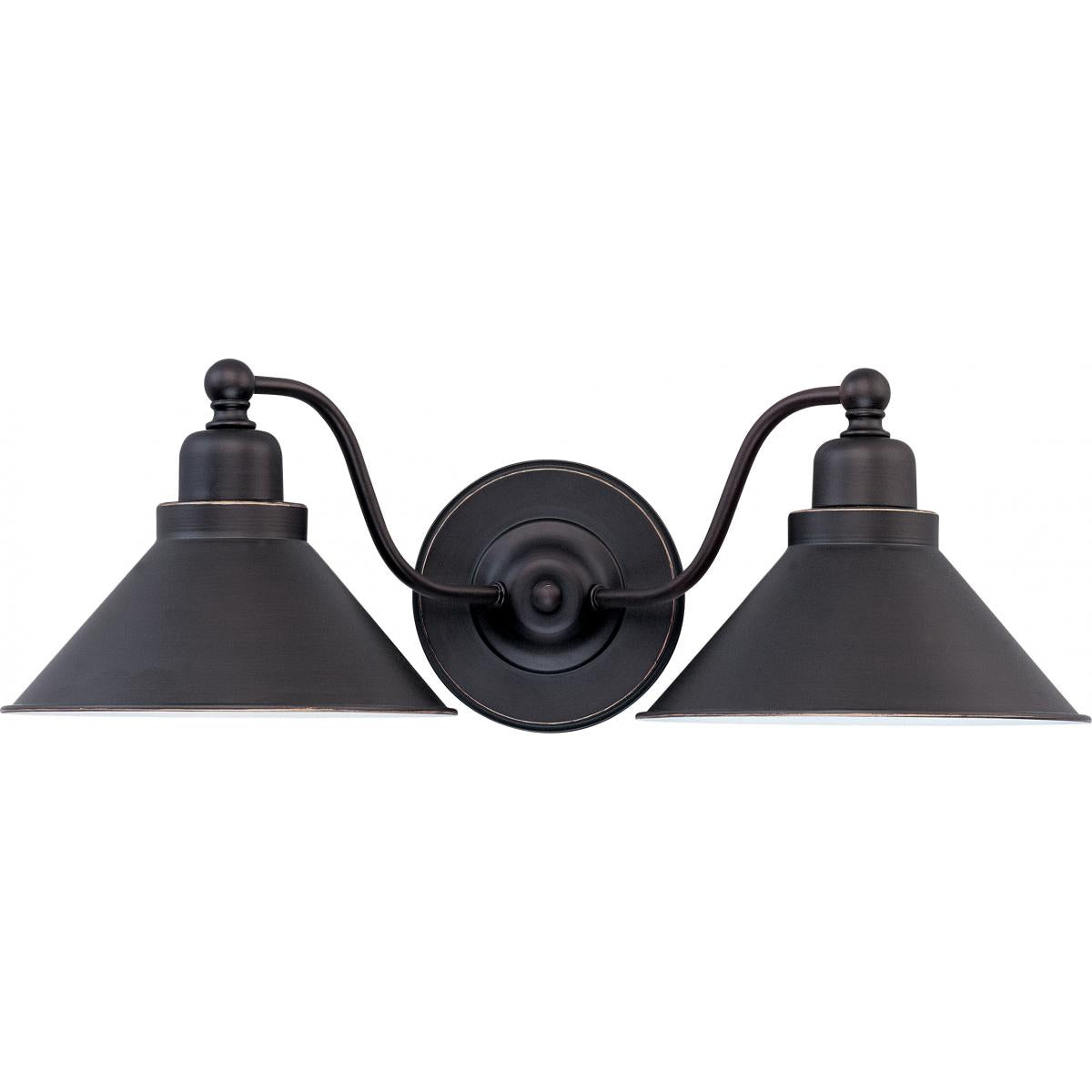 Nuvo 60-1711 Bridgeview - 2 Light Wall Sconce - Mission Dust Bronze Finish - Steel Construction, Medium Base, Damp-Rated, 100W Max