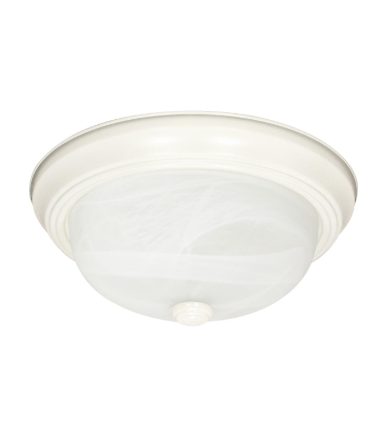 Nuvo 60-223 3 Light - 15" Flush Mount with Alabaster Glass - Textured White Finish