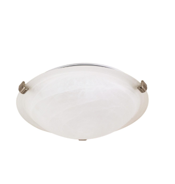Nuvo 60-270 1 Light - 12" Flush Mount with Alabaster Glass - Brushed Nickel Finish
