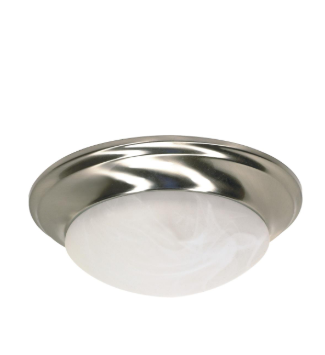 Nuvo 60-283 1 Light - 12" Flush Mount with Alabaster Glass - Brushed Nickel Finish