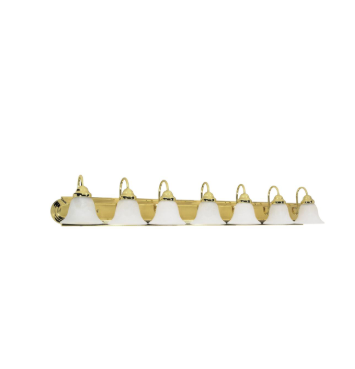 Nuvo 60-293 Ballerina - 7 Light 48" Vanity with Alabaster Glass - Polished Brass Finish
