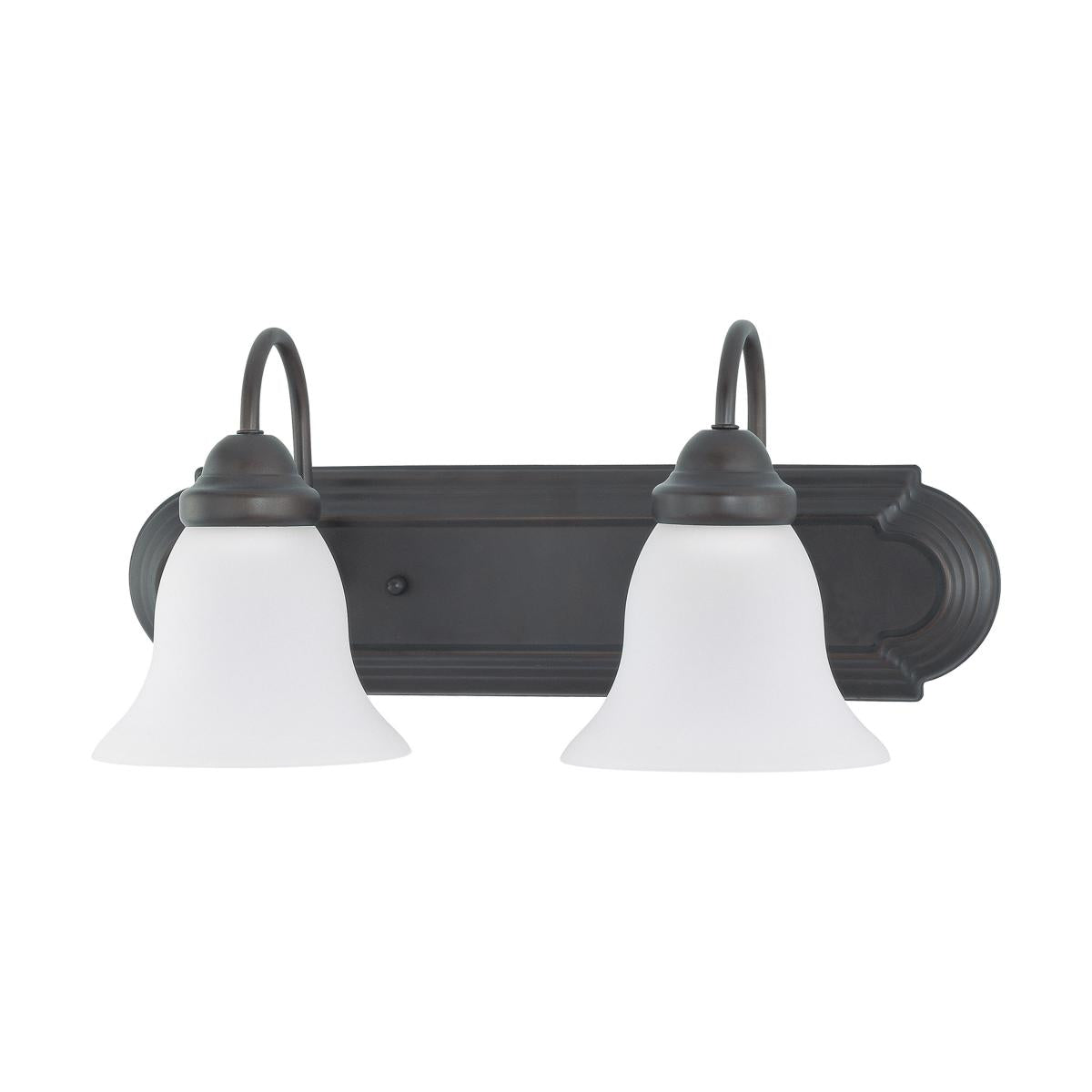 Nuvo 60-3161 Ballerina - 2 Light 18" Vanity, Frosted White Glass, Mahogany Bronze Finish, 120V, 100W