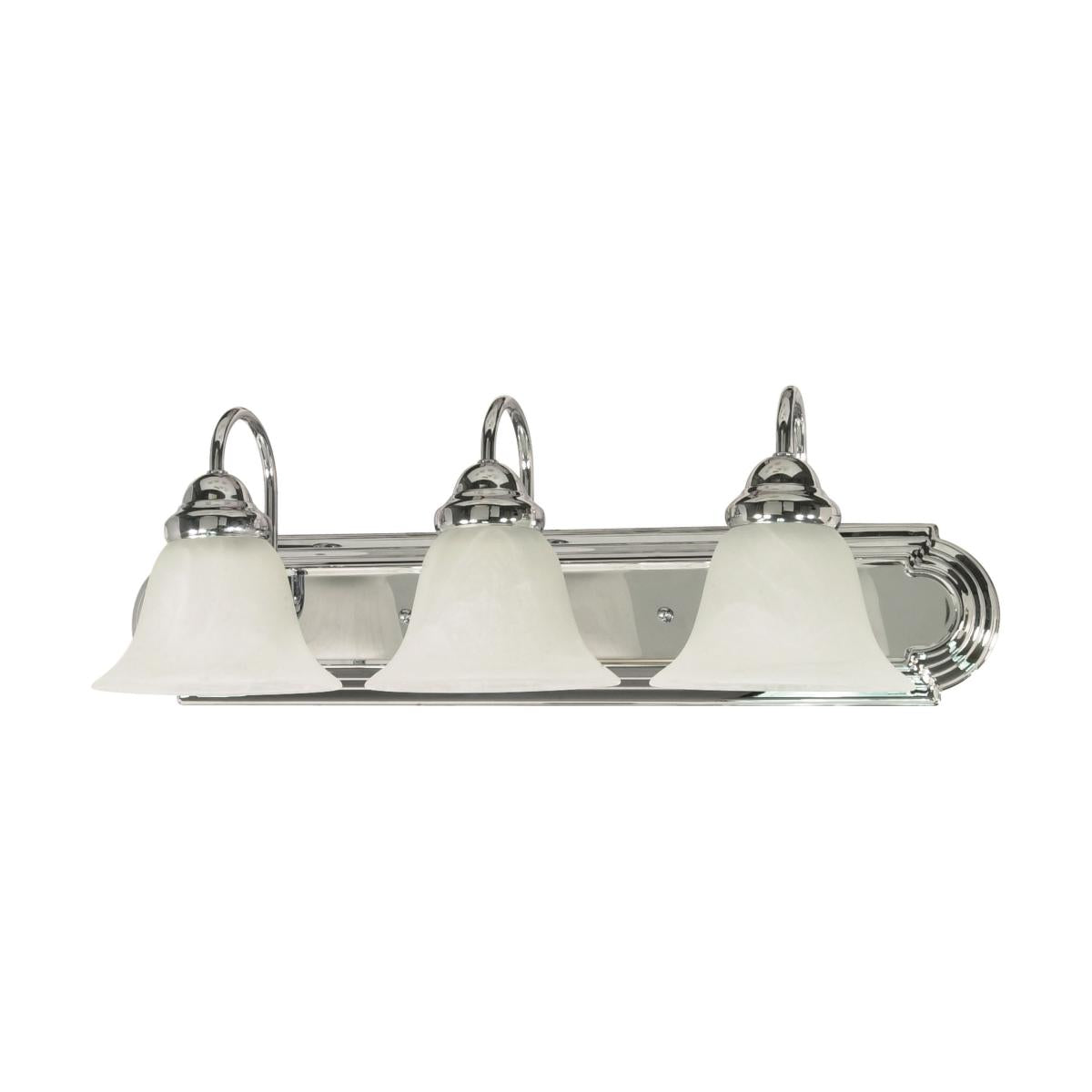 Nuvo 60-317 Ballerina 24" 3-Light Vanity, Alabaster Glass, Polished Chrome Finish
