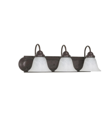 Nuvo 60-325 Ballerina - 3 Light 24" Vanity with Alabaster Glass Bell Shades - Old Bronze Finish