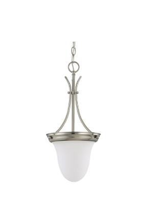 Nuvo 60-3259 1 Light - 10" Pendant with Frosted White Glass - Brushed Nickel Finish