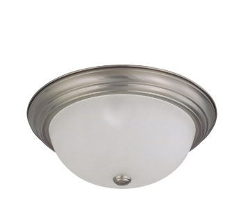 Nuvo 60-3263 3 Light - 15" Flush with Frosted White Glass - Brushed Nickel Finish