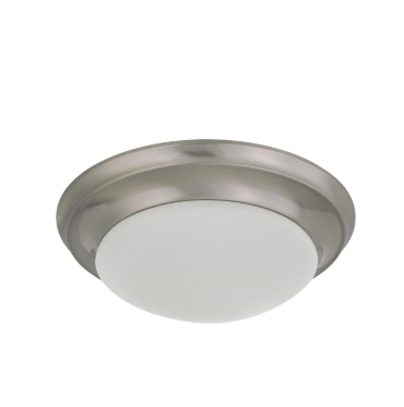 Nuvo 60-3271 1 Light - 12" Flush with Frosted White Glass - Brushed Nickel Finish