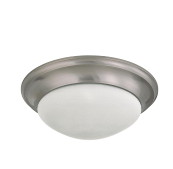 Nuvo 60-3273 3 Light - 17" Flush with Frosted White Glass - Brushed Nickel Finish