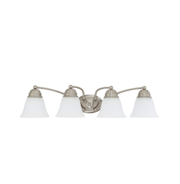 Nuvo 60-3277 Empire - 4 Light 29" Vanity with Frosted White Glass - Brushed Nickel Finish