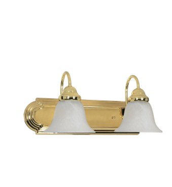 Nuvo 60-328 Ballerina - 2 Light 18" Vanity with Alabaster Glass - Polished Brass Finish
