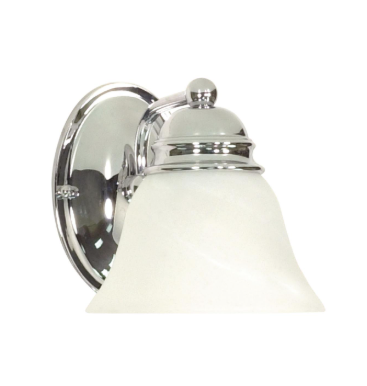 Nuvo 60-336 Empire - 1 Light 7" Vanity with Alabaster Glass - Polished Chrome Finish