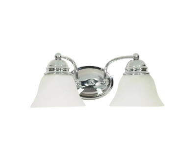 Nuvo 60-337 Empire - 2 Light 15" Vanity with Alabaster Glass - Polished Chrome Finish