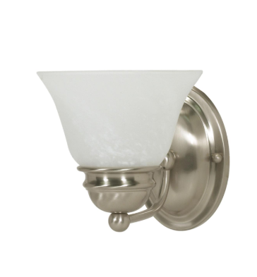 Nuvo 60-340 Empire - 1 Light 7" Vanity with Alabaster Glass - Brushed Nickel Finish